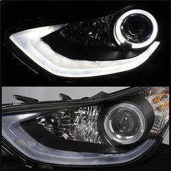 Spyder Signature Hyundai Elantra/Elantra Coupe 11-13 Black DRL LED Projector Headlights