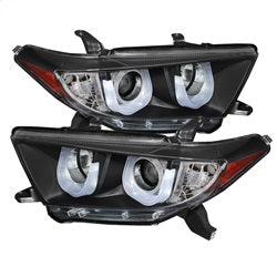 Spyder Signature Toyota Highlander 11-13 High H1/Low H7 3D DRL LED Projector Headlights Black