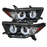 Spyder Signature Toyota Highlander 11-13 High H1/Low H7 3D DRL LED Projector Headlights Black