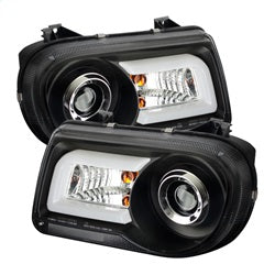 Spyder Chrysler 300C 05-10 Projector Headlights  - LED DRL - Black - High/Low H7 (Included)
