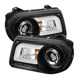 Spyder Chrysler 300C 05-10 Projector Headlights  - LED DRL - Black - High/Low H7 (Included)