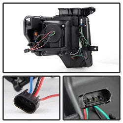 Spyder Signature Ford F-150 09-14 Light Bar DRL Projector Headlights Halogen Model Only Not Compatible w/Xenon/HID Model