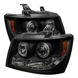 Spyder Signature Chevrolet Avalanche/Suburban 1500/Suburban 2500/Tahoe 07-13 Replaceable LEDs Halo LED Projector Headlights High H1/Low H1 Included Black Smoke