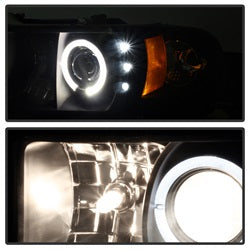 Spyder Signature Dodge Ram 1500/Ram 2500/Ram 3500 94-01 Replaceable LEDs Halo LED Projector Headlights High H1/Low H1 Included Black Smoke