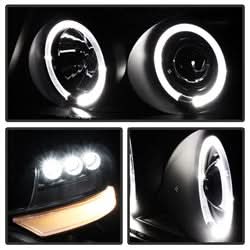 Spyder Signature Ford F-150/F-150 Heritage 04-08 Version 2 Halo LED Projector Headlights Replaceable LEDs High H1/Low 9006 Included