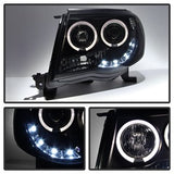 Spyder Signature Toyota Tacoma 05-11 Replaceable LEDs Halo LED Projector Headlights High H1/Low H1 Included Black Smoke