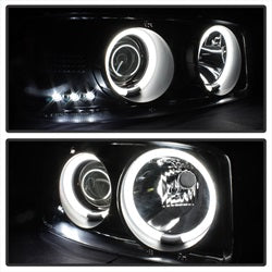 Spyder Signature GMC Sierra 1500/Sierra 1500 HD/Sierra 2500/Sierra 2500 HD/Sierra 3500/Yukon/Yukon XL 1500 99-07 Replaceable LEDs CCFL Halo LED Projector Headlights High 9005 Not Included Low 9006 Included