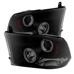 Spyder Signature Dodge Ram 1500/Ram 2500/Ram 3500/1500/2500/3500 09-10 Replaceable LEDs CCFL Halo LED Projector Headlights Halogen Model Only Not Compatible w/Factory Projector/LED DRL
