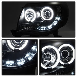 Spyder Signature Toyota Tacoma 05-11 Replaceable LEDs CCFL Halo LED Projector Headlights High H1/Low H1 Included Black Smoke