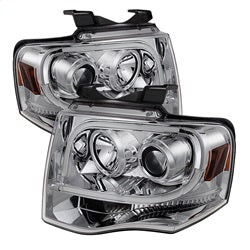 Spyder Ford Expedition 07-13 Projector Headlights - Light Tube DRL - Chrome