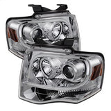 Spyder Ford Expedition 07-13 Projector Headlights - Light Tube DRL - Chrome