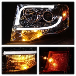 Spyder Ford Expedition 07-13 Projector Headlights - Light Tube DRL - Chrome