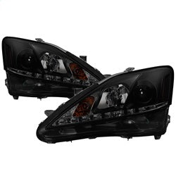 Spyder Signature Lexus IS250/IS350 06-10 Black Smoke DRL Projector Headlights