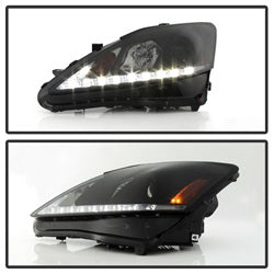 Spyder Signature Lexus IS250/IS350 06-10 Black Smoke DRL Projector Headlights