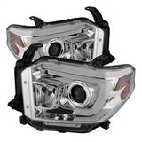 Spyder Signature Toyota Tundra 14-18 Light Bar DRL Projector Headlights Chrome