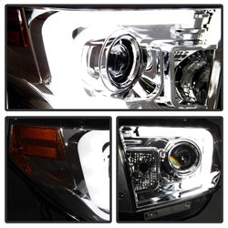Spyder Signature Toyota Tundra 14-18 Light Bar DRL Projector Headlights Chrome