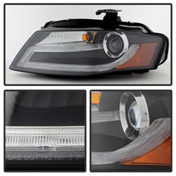 Spyder Signature Audi A4 09-12 Xenon/HID Model Only DRL LED Projector Headlights Not Compatible w/Halogen Model Black