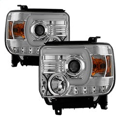 Spyder Signature GMC Sierra 1500/Sierra 2500 HD/Sierra 3500 HD 14-15 Light Bar DRL Projector Headlights Compatible On Models w/Factory LED Daytime Running Light Only Chrome
