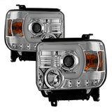Spyder Signature GMC Sierra 1500/Sierra 2500 HD/Sierra 3500 HD 14-15 Light Bar DRL Projector Headlights Compatible On Models w/Factory LED Daytime Running Light Only Chrome