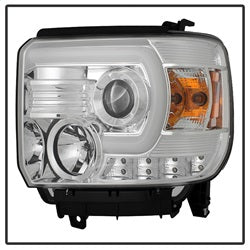 Spyder Signature GMC Sierra 1500/Sierra 2500 HD/Sierra 3500 HD 14-15 Light Bar DRL Projector Headlights Compatible On Models w/Factory LED Daytime Running Light Only Chrome