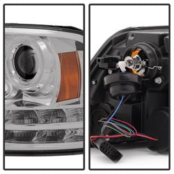 Spyder Signature Ram 1500/2500/3500 13-16 Light Bar DRL Projector Headlights Chrome Not Compatible On Models w/Factory Dual Lamp/Quad Lamp Headlights