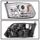 Spyder Signature Dodge Ram 1500/Ram 2500/Ram 3500/1500/2500/3500 09-10 Light Bar DRL Projector Headlights Chrome High 9005 Not Incl./Low H1 Incl.