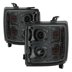 Spyder Signature Chevrolet Silverado 2500 HD/Silverado 3500 HD 15-16 Light Bar DRL Projector Headlights Smoke