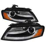 Spyder Signature Audi A4 09-12 Halogen Model Only DRL LED Projector Headlights Not Compatible With Xenon/HID Model Black