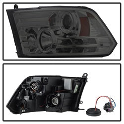 Spyder Signature Dodge Ram 1500/Ram 2500/Ram 3500/1500/2500/3500 09-10 Light Bar DRL Projector Headlights High 9005 Not Incl./Low H1 Incl. Smoke