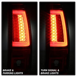 Spyder Chevrolet Silverado 1500/Silverado 1500 Classic/Silverado 1500 HD/Silverado 1500 HD Classic/Silverado 2500/Silverado 2500 HD/Silverado 2500 HD Classic 03-06 Version 2 LED Tail Lights Does Not Fit Stepside Red Smoke
