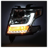 Spyder Signature Chevrolet Suburban 1500/Suburban 3500 HD/Tahoe 15-16 Chrome DRL LED Projector Headlights