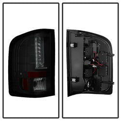 Spyder Chevrolet Silverado 1500/Silverado 1500 Classic/Silverado 1500 HD Classic/Silverado 2500 HD/Silverado 2500 HD Classic/Silverado 3500/Silverado 3500 Classic/Silverado 3500 HD 07-13 Version 2 LED Tail Lights Black Smoke