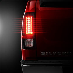 Spyder Chevrolet Silverado 1500/Silverado 1500 Classic/Silverado 1500 HD Classic/Silverado 2500 HD/Silverado 2500 HD Classic/Silverado 3500/Silverado 3500 Classic/Silverado 3500 HD 07-13 Version 2 LED Tail Lights Black Smoke