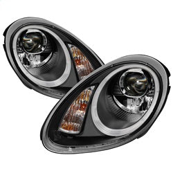 Spyder Signature Porsche Boxster 06-08 Halogen Model Only DRL Projector Headlights Not Compatible With Xenon/HID Model Black