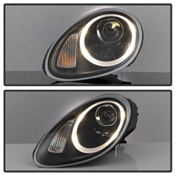 Spyder Signature Porsche Boxster 06-08 Halogen Model Only DRL Projector Headlights Not Compatible With Xenon/HID Model Black