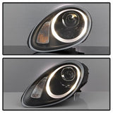 Spyder Signature Porsche Boxster 06-08 Halogen Model Only DRL Projector Headlights Not Compatible With Xenon/HID Model Black