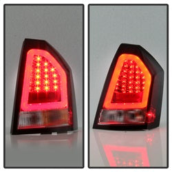 Spyder Chrysler 300C 05-07 Version 2 Light Bar LED Tail Lights - Red Clear
