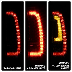 Spyder Chevrolet Suburban 1500/Suburban 2500/Tahoe/Yukon/Yukon XL 1500/Yukon XL 2500 07-14 Version 2 Light Bar LED Tail Lights Black Smoke