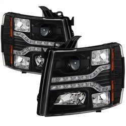 Spyder Signature Chevrolet Silverado 1500/Silverado 2500 HD/Silverado 3500 HD 07-13 Version 2 DRL LED Projector Headlights Black