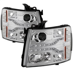 Spyder Signature Chevrolet Silverado 1500/Silverado 2500 HD/Silverado 3500 HD 07-13 Version 2 DRL LED Projector Headlights Chrome