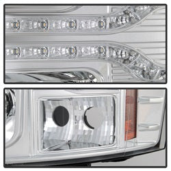 Spyder Signature Chevrolet Silverado 1500/Silverado 2500 HD/Silverado 3500 HD 07-13 Version 2 DRL LED Projector Headlights Chrome