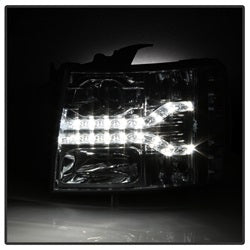 Spyder Signature Chevrolet Silverado 1500/Silverado 2500 HD/Silverado 3500 HD 07-13 Version 2 DRL LED Projector Headlights Chrome