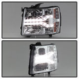 Spyder Signature Chevrolet Silverado 1500/Silverado 2500 HD/Silverado 3500 HD 07-13 Version 2 DRL LED Projector Headlights Chrome