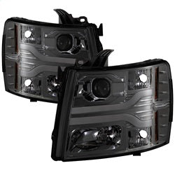 Spyder Signature Chevrolet Silverado 1500/Silverado 2500 HD/Silverado 3500 HD 07-13 Version 3 DRL LED Projector Headlights Smoke