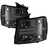 Spyder Signature Chevrolet Silverado 1500/Silverado 2500 HD/Silverado 3500 HD 07-13 Version 3 DRL LED Projector Headlights Smoke