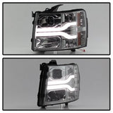 Spyder Signature Chevrolet Silverado 1500/Silverado 2500 HD/Silverado 3500 HD 07-13 Version 3 DRL LED Projector Headlights Smoke