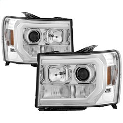 Spyder Signature GMC Sierra 1500/Sierra 2500 HD/Sierra 3500 HD 07-13 Version 2 Light Bar DRL LED Projector Headlights Chrome