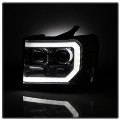 Spyder Signature GMC Sierra 1500/Sierra 2500 HD/Sierra 3500 HD 07-13 Version 2 Light Bar DRL LED Projector Headlights Smoke