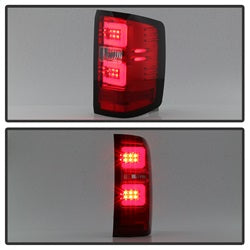 Spyder Chevrolet Silverado 1500/Silverado 2500 HD/Silverado 3500 HD 16-17 Red Clear Light Bar LED Tail Lights