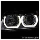 Spyder BMW E90 3-Series 06-08 4DR Version 2 Projector Headlights - HID model Non AFS Only - Light Bar DRL - Black